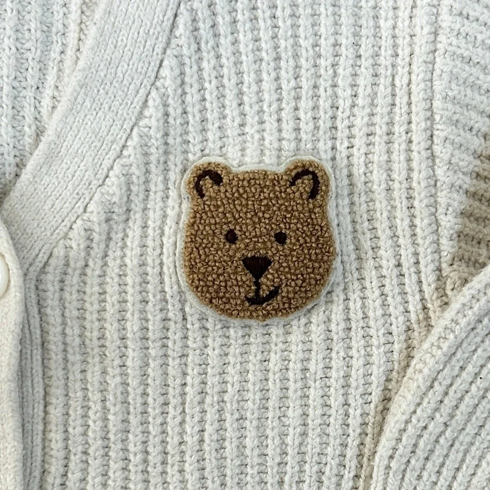 Baby‎ Gap I Brannan Bear Ribbed Knit Cardigan Sweater I Cream I Size 6-12 Months
